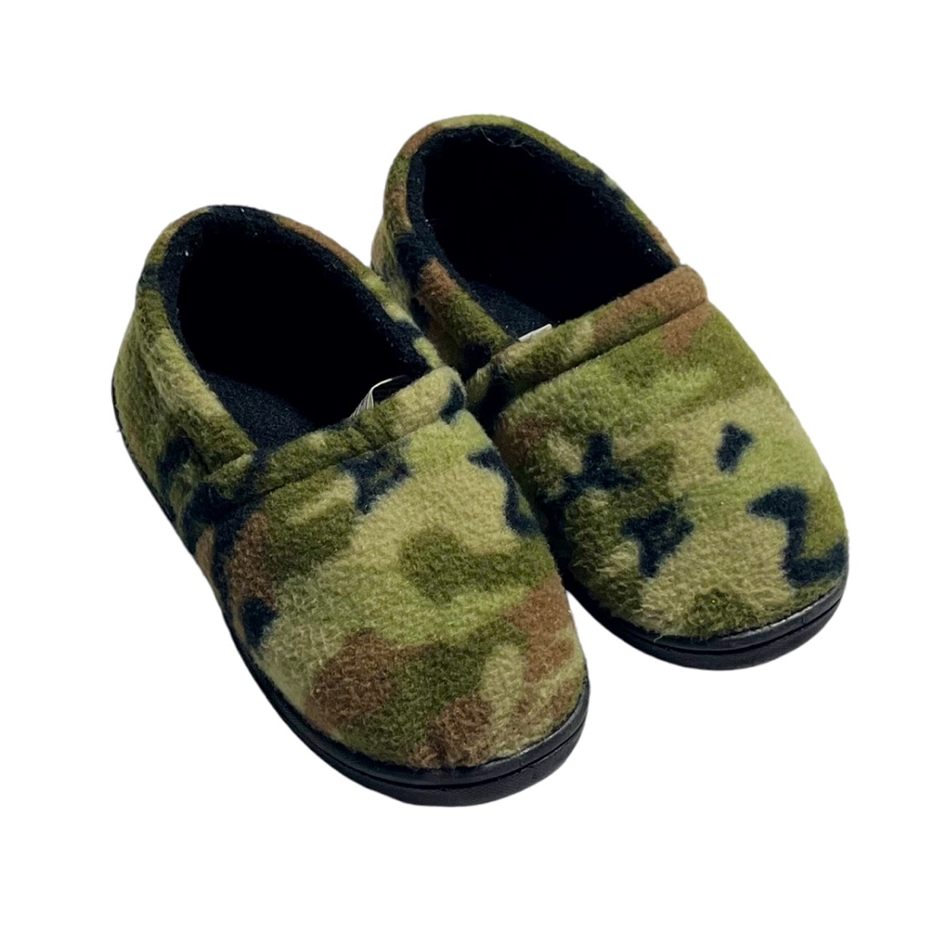 Camo Fleece Hard Sole House Shoe/Slipper Toddler 9/10